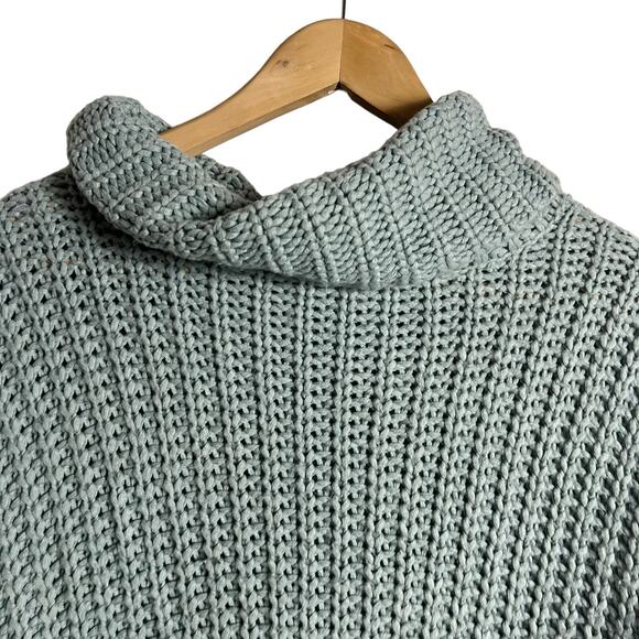 525 America Blue Wide Sleeve Chunky Knit Turtleneck Sweater Size Large - Picture 6 of 12